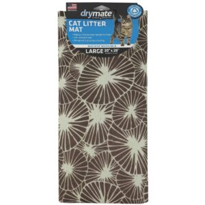 Drymate Cat Litter Trapping Mat - Flowers Gray