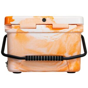 Elkton Outdoors ELK-ICE-20ORG Heavy Duty Rotomolded Portable 20 Quart Commercial Grade Insulated Hardside Ice Chest Beverage Cooler, Orange
