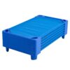 ECR4Kids Streamline Children's Naptime Cot, Stackable Daycare Sleeping Cot for Kids, Assembled, Blue, Set of 6