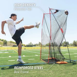 GoSports Football 7 x 4 Sideline Training Foldable Kicking Net for Placekickers and Punters with Travel Case and Weighted Sandbags
