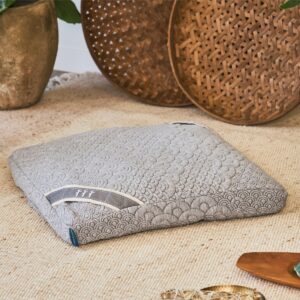 Brentwood Home Crystal Cove Square Meditation Cushion, Buckwheat Zabuton Floor Pillow, Made in California