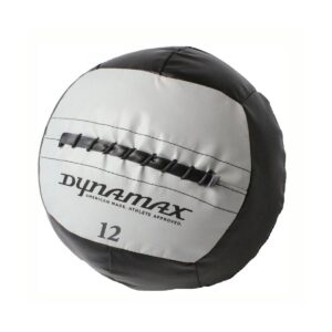 Dynamax 12 Pound 14 Inch Diameter Stout I Exercise Weight Training Toning Medicine Ball for Home Gym Core Workout, Gray and Black