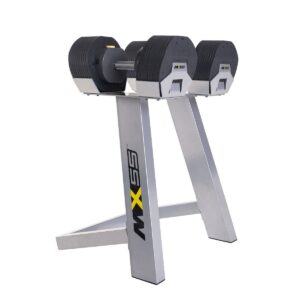 MX Select MX-55 Pro Style Adjustable Dumbbell Set w/ 10 to 55 Pound Range, Black