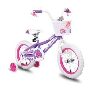 Joystar Petal 16 Inch Kids Toddler Pedal Bike Bicycle with Training Wheels, Rubber Air Tires, and Coaster Brakes, for Ages 4 to 7