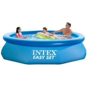 Intex 28121EH 10ft x 30in Outdoor Above Ground Inflatable Round Kid Swimming Pool with 330 GPH Filter Pump and 3 Inch Chlorine Tabs, 25 lbs