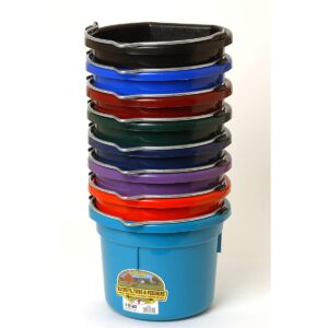 Little Giant P8FBPURPLE 2 Gallon All Purpose Heavy Duty Farm Flat Back Plastic Bucket, Purple