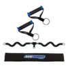 Bodylastics Home Gym Exercise Fitness Extra Wide Resistance Band Handles, Protector Sleeve and Collapsible Resistance Bands Bar