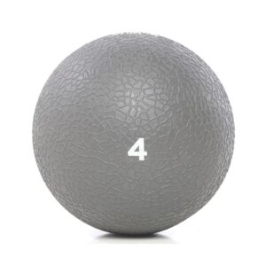 Power Systems Premium Slam Textured Rubber 10 Inch Round Exercise Ball Prime Fitness Training Weight, 4 Pounds, Gray