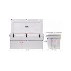 Engel High Performance 167-Quart Portable Durable Rotomolded Airtight 264 Can Hard Cooler and Ice Box for Camping, Sports Events, & Fishing, White