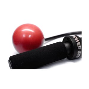 Power Systems Airope Pro Medium Resistance Compact Weighted Rubber Jump Rope Pair with Padded Grip Handles, Red