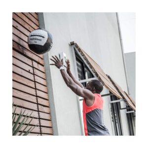 Dynamax DMX-MB18 18 Pound 14 Inch Diameter Exercise Weight Training Toning Medicine Ball for Home Gym Core Workout, Gray and Black
