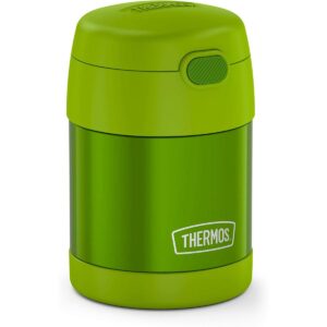 THERMOS FUNTAINER 10 Ounce Stainless Steel Vacuum Insulated Kids Food Jar with Folding Spoon, Lime