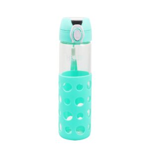 Gibson H2O4U Newberg 17oz Hydration Glass Bottle in Aqua