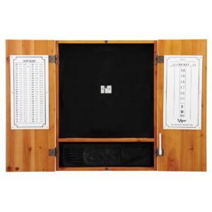 Viper Metropolitan Sisal Fiber Bristle Dartboard and Cabinet Bundle Standard Set - Oak