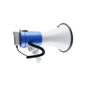 Nippon America ER-1091BT Rechargeable Megaphone Bullhorn Loudspeaker Speaker w/ Built In Siren, Volume Control, Audio Recorder, Music Stream, 50 Watts