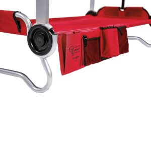 Disc-O-Bed Youth Kid-O-Bunk Benchable Camping Cot with Organizers, Bright Red