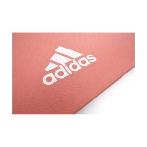 Adidas ADYG-10100PK Universal Exercise Roll Up Slip Resistant Fitness Pilates and Yoga Mat, 8mm Thick, Glow Pink
