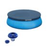 Intex 8 Foot Above Ground Pool Round Cover Tarp & 7" Floating Chlorine Dispenser