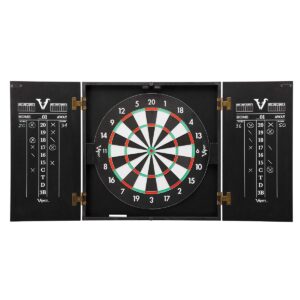 Viper Hideaway Steel Tip 2 in 1 Traditional & Baseball Dartboard Cabinet, Black