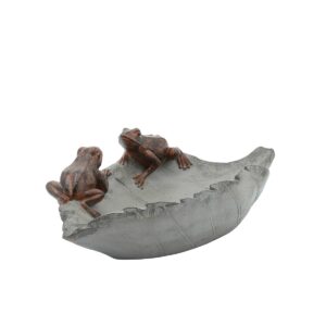 13" Resin Bird Feeder with Frogs Gray - Sagebrook Home