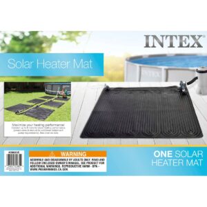Intex 28685E 47 Inch x 47 Inch Eco-Friendly Solar Pool Water Heater Mat for 8,000 Gallon Above Ground Swimming Pool with Hose Attachment, Black