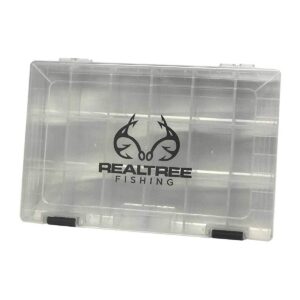 Insights Fishing i3700 Realtree Clear Fishing Tackle Tray Adjustable Storage Organizer Box with Specialized Locking System, Clear