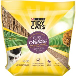 Purina Tidy Cats Pure Nature Cedar/Pine/Corn Multiple Cats Clumping Natural Cat Litter - 12lbs