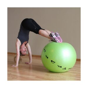 Prism Fitness 55cm Smart Self-Guided Stability Exercise Ball for Yoga, Pilates, and Office Ball Chair, Yellow