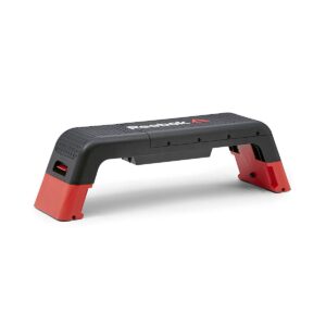 Reebok Professional 47-Inch Long Multi-Purpose Aerobic, Cardio, and Strength Challenging Home Fitness Deck Bench, Black