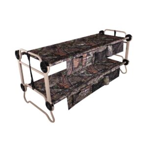 Disc-O-Bed XL Cam-O-Bunk Benchable Bunked Mossy Oak Double Cot w/ Organizers