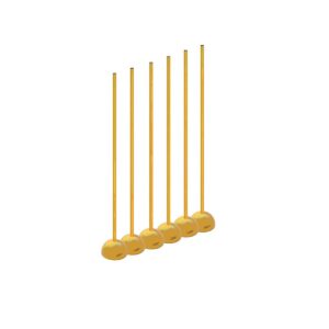 Champion Sports CK60 Set of 6 Plastic 60 Inch Agility Obstacle Coaching Sticks with Durable Sand Base Set for Kid and Adults, Yellow