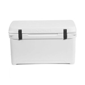 Engel High Performance 58-Quart Portable Seamless Rotomolded Airtight 70 Can Hard Cooler and Ice Box for Camping, Sports Events, and Fishing, White