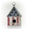 Alpine 10" Vintage Patriotic Iron Birdhouse