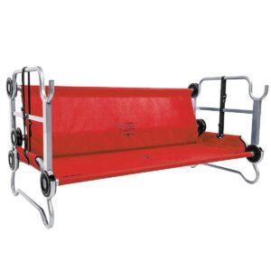 Disc-O-Bed Youth Kid-O-Bunk Benchable Camping Cot with Organizers, Bright Red