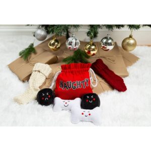 Pearhead Feliz Naughty and Nice Reversible Bag and Dog Toy Set