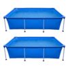 JLeisure Avenli 17773 Outdoor Backyard 10 x 6.5 x 2 Feet Above Ground Rectangular Steel I Frame Swimming Pool with Repair Kit, Blue (2 Pack)