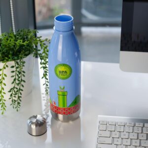 Just Funky Super Mario Bros Water Bottle | 17 oz | Mario Collectibles