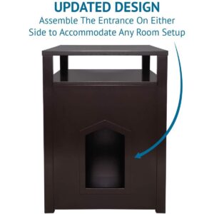 Arf Pets Cat litter Box Enclosure, Furniture Large Box House with Table
