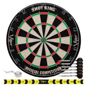 Viper Metropolitan Sisal Fiber Bristle Dartboard and Cabinet Bundle Standard Set - Oak