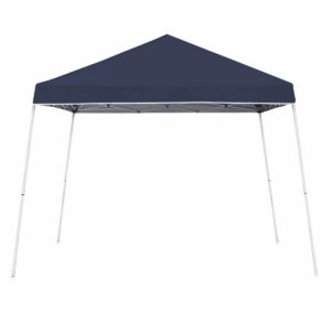 Z-Shade 10' x 10' Angled Leg Instant Navy Blue Canopy with Screen and Weights