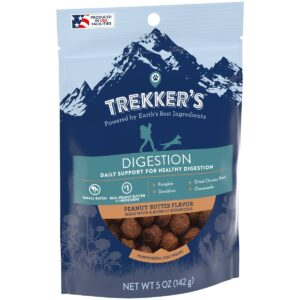 Trekker's Digestion Peanut Butter Flavor Chewy Dog Treats - 5oz Pouch