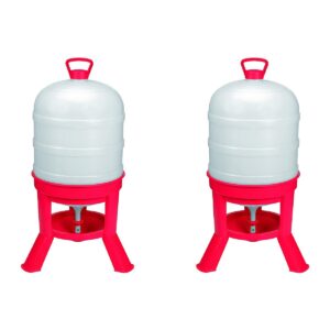 Little Giant 10 Gallon Tank Heavy Duty Poultry Chicken Gravity Waterer (2 Pack)