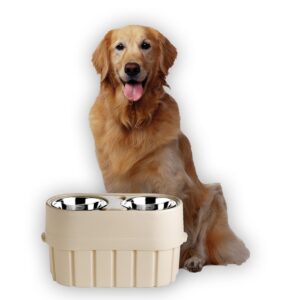 Pet Zone Store-N-Feed Pet Feeder Cat/Dog Bowl - White - 15lbs
