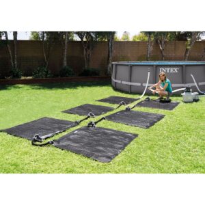 Intex 28685E 47 Inch x 47 Inch Eco-Friendly Solar Pool Water Heater Mat for 8,000 Gallon Above Ground Swimming Pool with Hose Attachment, Black