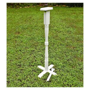 Plow & Hearth - Kiln-Dried Hardwood Birdhouse Pedestal, White