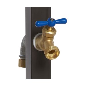 Liberty Garden LBG-693-T Steel Freestanding Industrial Garden Water Hose Stand with Brass Bib Holds up to 150' of 5/8" Hose, Bronze