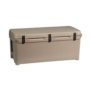 Engel 123 High Performance 108-Quart Portable Durable Rotomolded Airtight 130 Can Hard Cooler and Ice Box for Camping, Sports Events, & Fishing, Tan