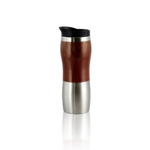 Gibson Home Monaco Cafe 15 Ounce Stainless Steel Thermal Insulated Travel Mug Cup with Lid