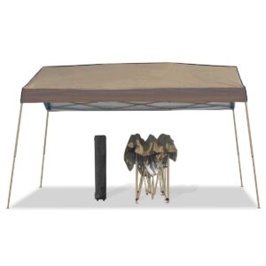 Z-Shade 12 x 14 Foot Panorama Instant Pop Up Canopy Tent Outdoor Shelter Tent with Reliable Stakes, Steel Frame, and Rolling Bag, Tan