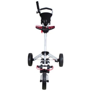 Northlight 48" White and Black Easy Folding 3 Wheel Golf Bag Push Cart